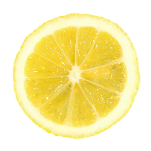 Une tranche de citron sur fond blanc — Photo