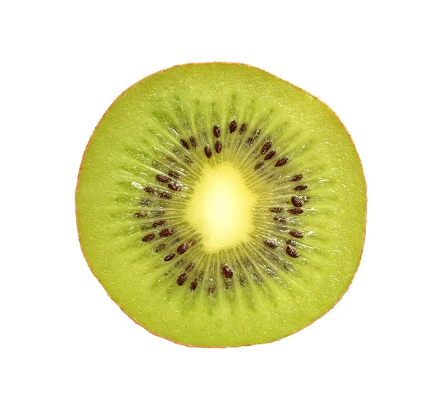 Skive kiwi isolert på hvitt – stockfoto