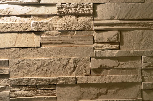 Beżowy kamień okładziny na ścianach - tekstura — Zdjęcie stockowe