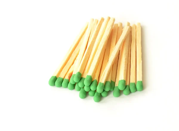 Zöld fejjel matchsticks — Stock Fotó