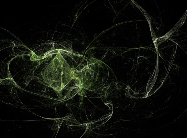 Fondo de luz de efecto fractal abstracto verde — Foto de Stock