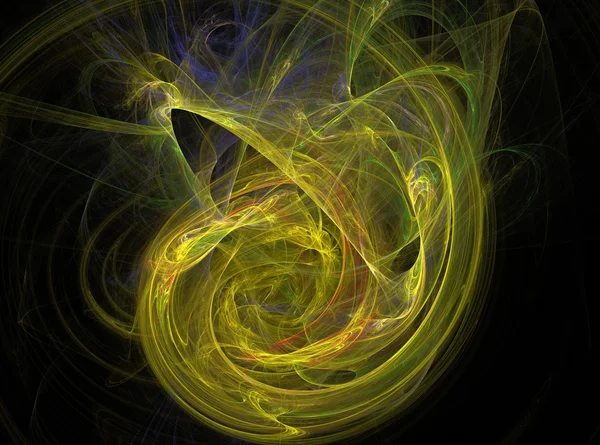 Yellow circle abstract fractal effect light background — Stock Photo, Image