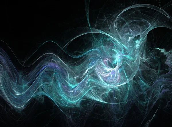 Fondo de luz de efecto fractal abstracto azul claro y verde — Foto de Stock