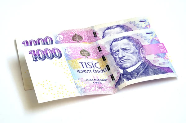 Two thousand Czech crowns banknotes — Stock Photo, Image