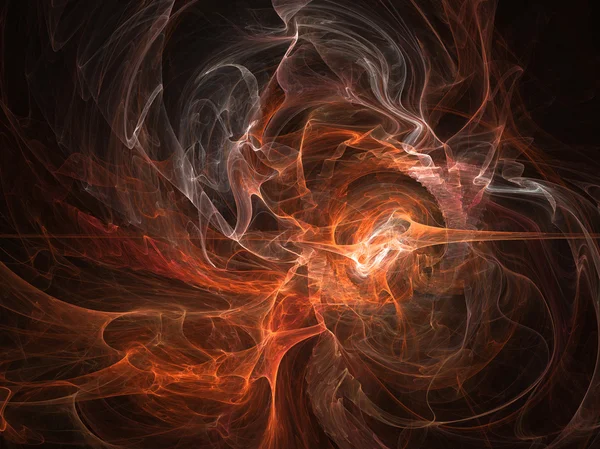 Fantasia laranja caos branco abstrato efeito fractal luz fundo — Fotografia de Stock