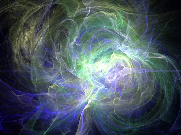 Fantasy green white chaos abstract fractal effect light background — Stock Photo, Image