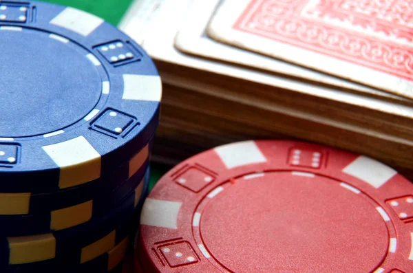 Detalhe da pilha de fichas de poker — Fotografia de Stock