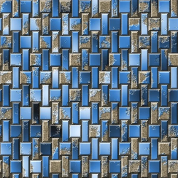 Blauwe naadloze metalen plaat textuur — Stockfoto