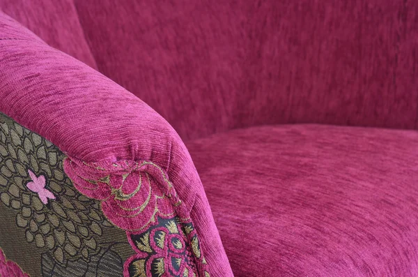 Detail of purple cloth chair — Stock Photo, Image