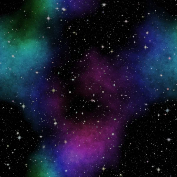 Seamless space pattern with color nebula — Stock Photo, Image