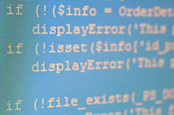 PHP code on monitor — Stock Photo, Image