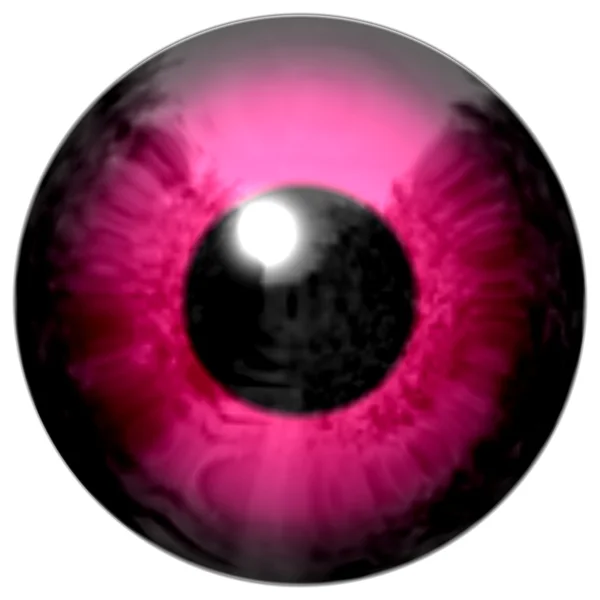 Detail van oog met rood gekleurde iris en zwarte leerling — Stockfoto