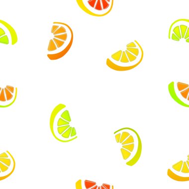 Kireç, limon ve portakal dilimleri seamless modeli. Elle çizilmiş arka plan.