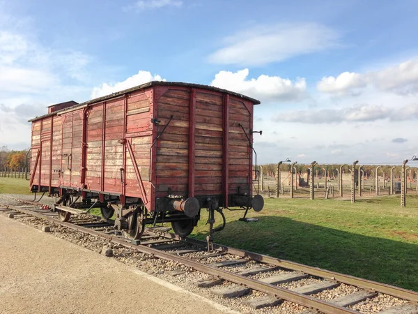 Olocausto Vagoni Ferroviari Auschwitz Birkenau — Foto Stock