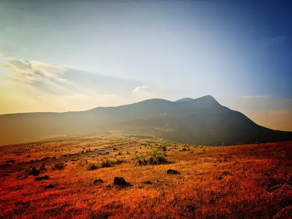 Les Collines Lumière Soleil Dans Soirée — Photo