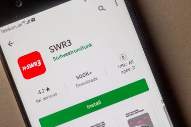 Neckargemuend, Almanya: 15 Ocak 2021: Sdwestrundfunk 'un bir radyo istasyonu olan 
