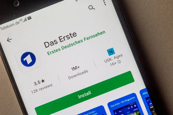Neckargemuend Germania Gennaio 2021 Icona Dell App Das Erste Ard — Foto Stock