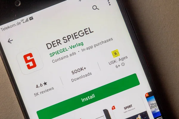 Neckargemuend Germany 2021 Der Spiegel 아이콘 Google App Store Phone — 스톡 사진