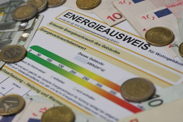 Form energy certificate for a proof of energy efficiency in german language 