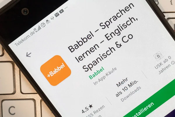 Neckargemuend Germany 2021 App Icon Language Learning App Babbel App — 스톡 사진