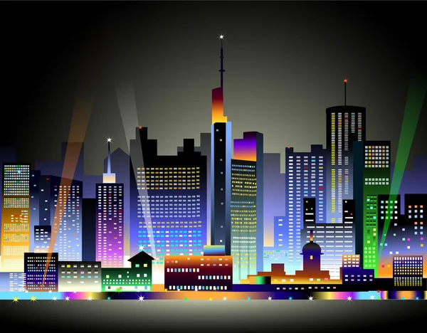 City at Night — Stock Vector