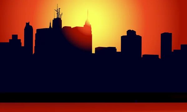 Városi naplemente — Stock Vector