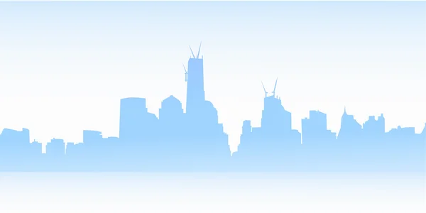 New York Foggy Morning Skyline — Stock Vector