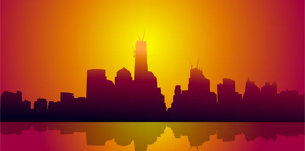 Pôr-do-sol de Nova Iorque — Vetor de Stock
