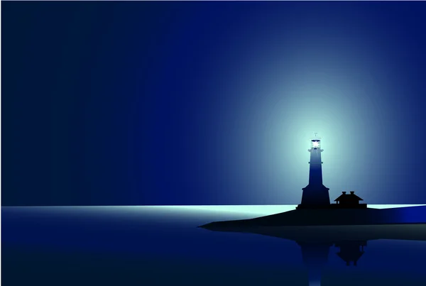 Phare la nuit — Image vectorielle