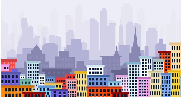 Belleza de colorido paisaje urbano — Vector de stock