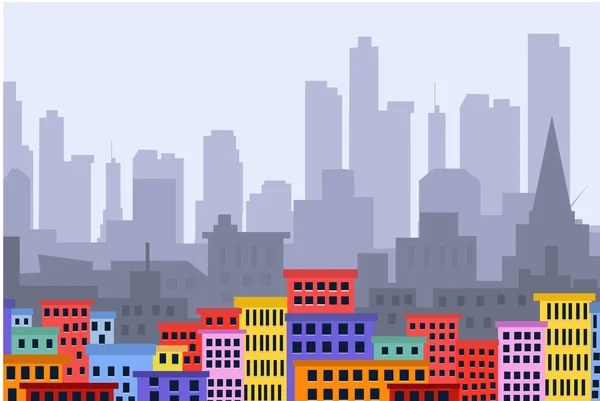 Ciudades coloridas modernas — Vector de stock