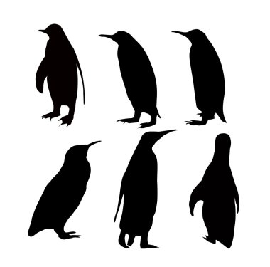 Penguen siluet seti