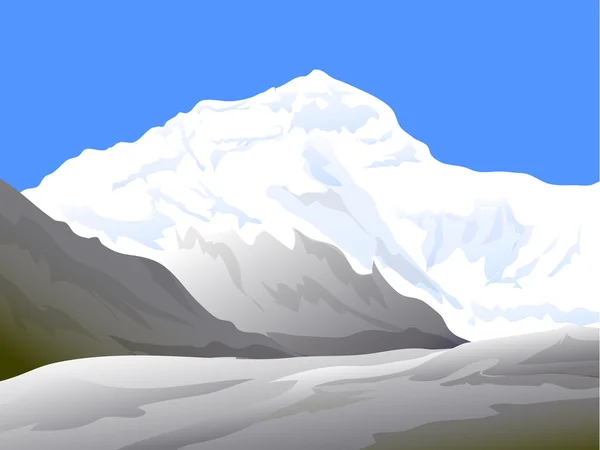 Snow Peaks & Winter Landscape — Stock Vector