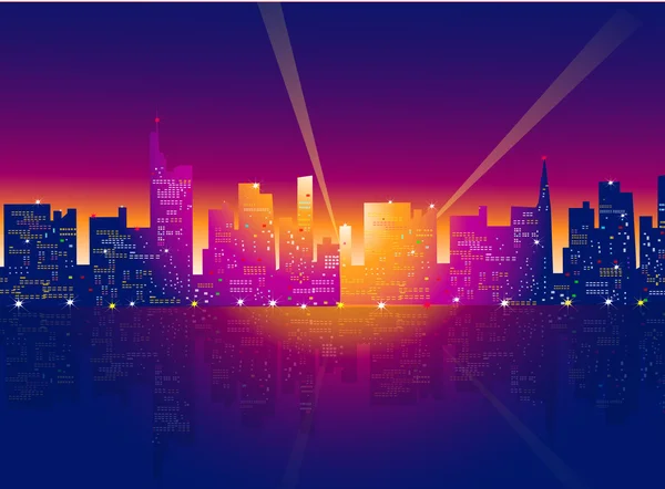 City at Night — Stock Vector