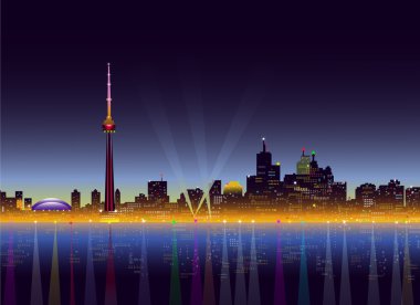 Toronto gece manzarası-vektör