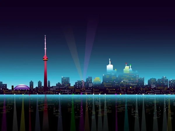 Toronto natt skyline-vektor — Stock vektor