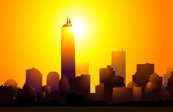 New york zonsondergang — Stockvector
