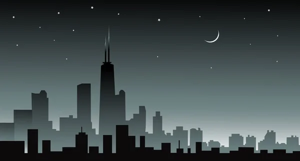 Chicago de noche — Vector de stock