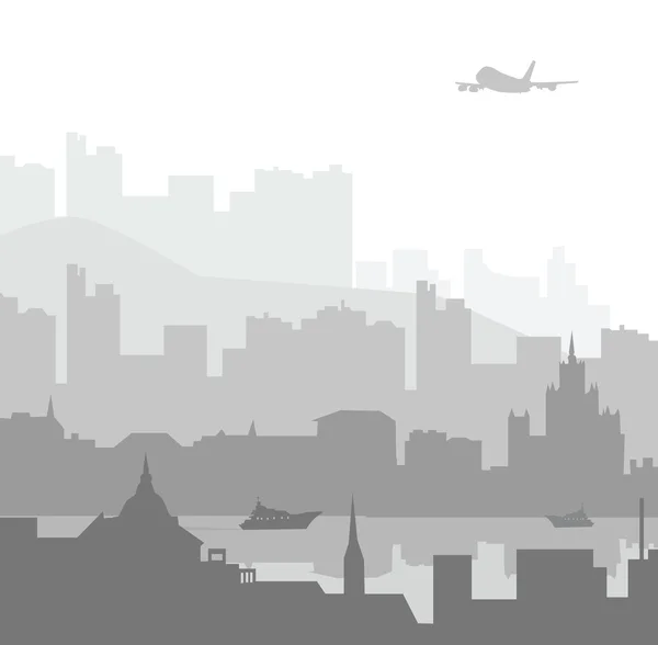 Cidade em Morning-vector — Vetor de Stock