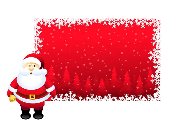 Santa met Kerstmis banners — Stockvector
