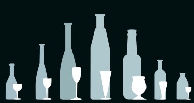 şişe ve kadehlerin vektör