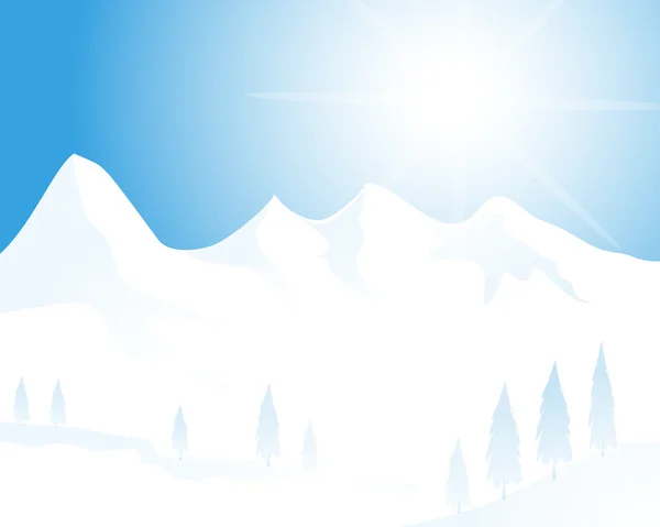 Winter Landscape-Vector — Stock Vector