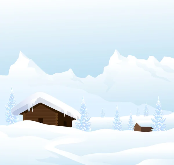 Winter landschap – vector — Stockvector