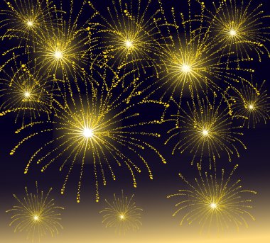 Fireworks at Night-vector clipart