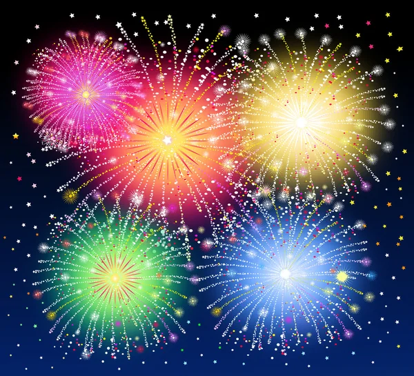 Beauté des feux d'artifice-vecteur — Image vectorielle