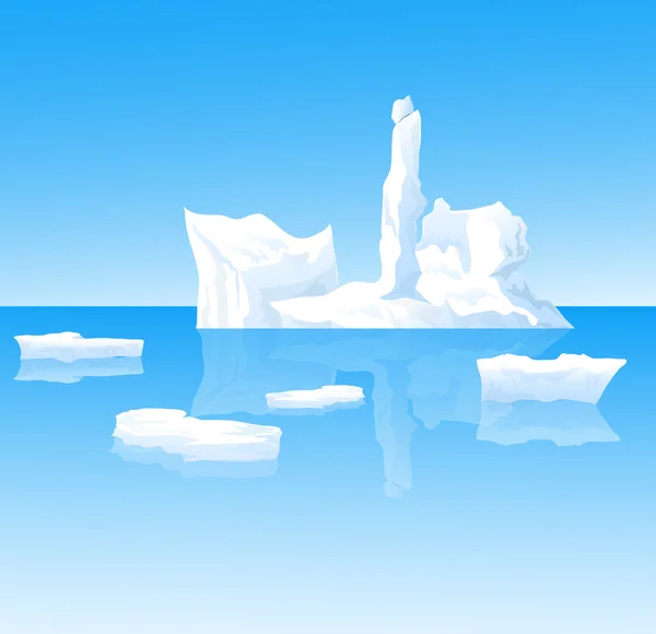 Iceberg & Paesaggio dell'Antartide-Vettore — Vettoriale Stock