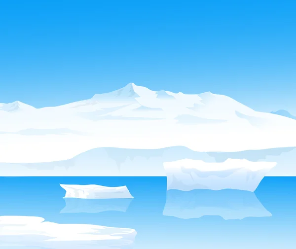 Landschap van antarctica-vector — Stockvector