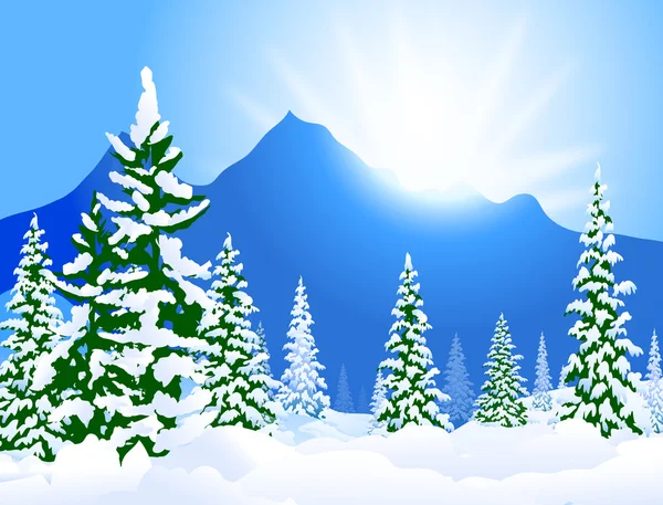 Paisaje invierno — Vector de stock