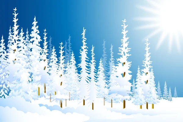 Paisaje-Vector de invierno — Vector de stock