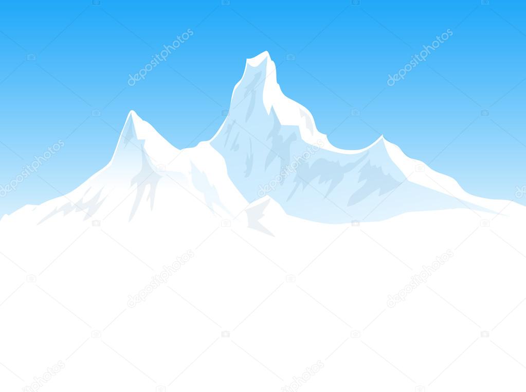 Beauty of Snow Peaks & Winter Landscape-Vector